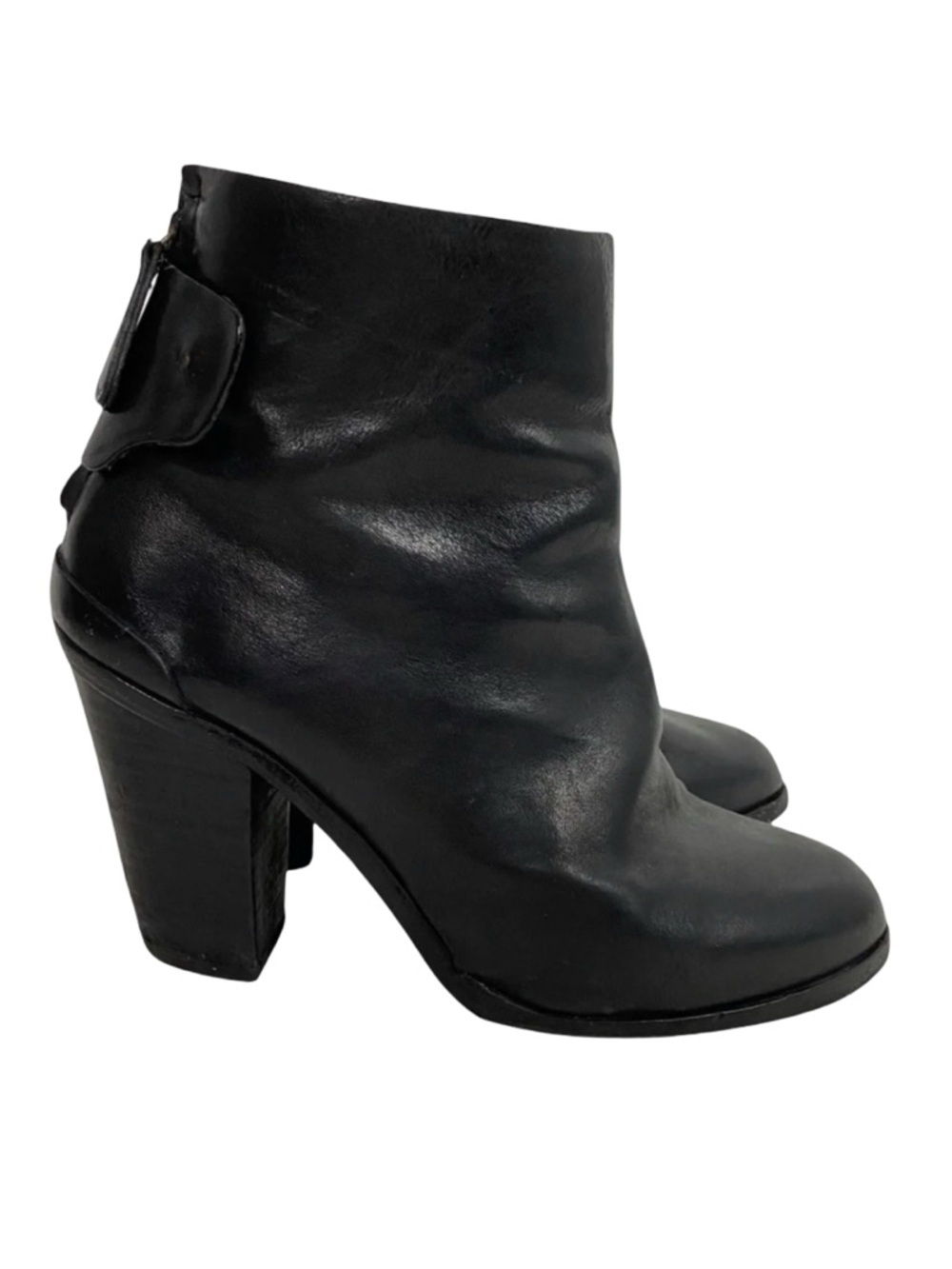 Rag & Bone Kerr Ankle Boots Womens 38.5 US 8 - 8.5 Black Leather Heeled Shoes